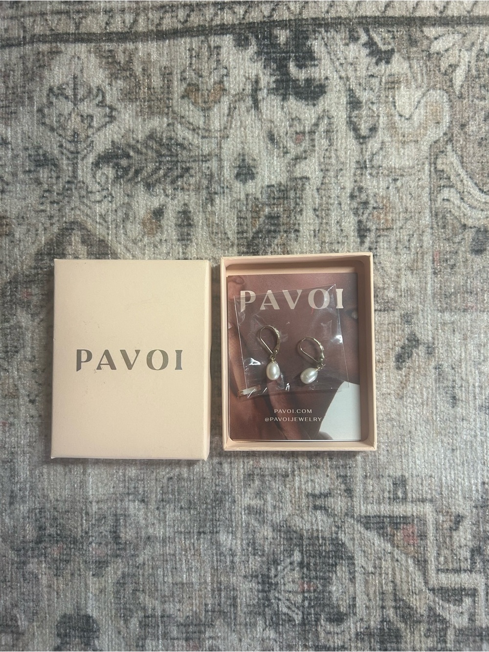 PAVOI Gold Pearl Drop Earrings - Cream/Gold